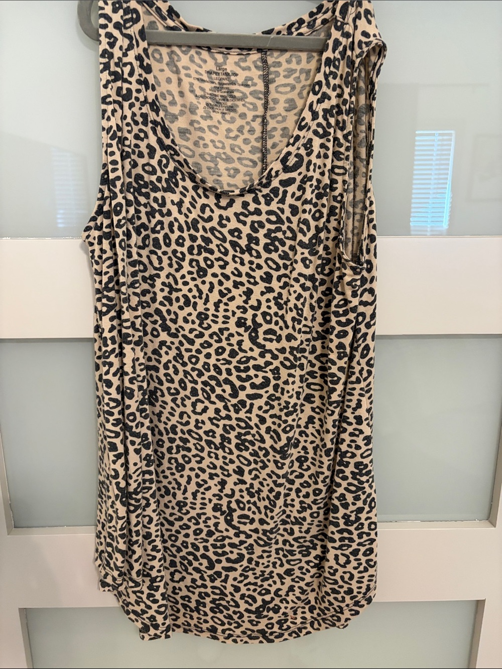 Amazon Women’s Leopard Print Scoop Neck Tank - Beige & Black